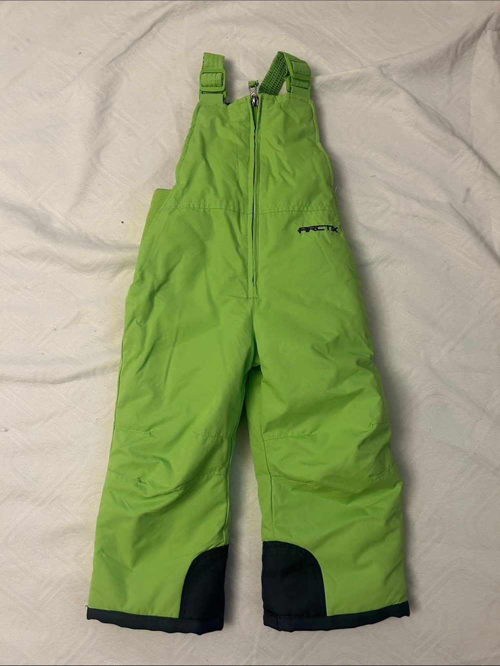 Arctix Bright Green Kids' Insulated Snow Overalls with Black Cuffs